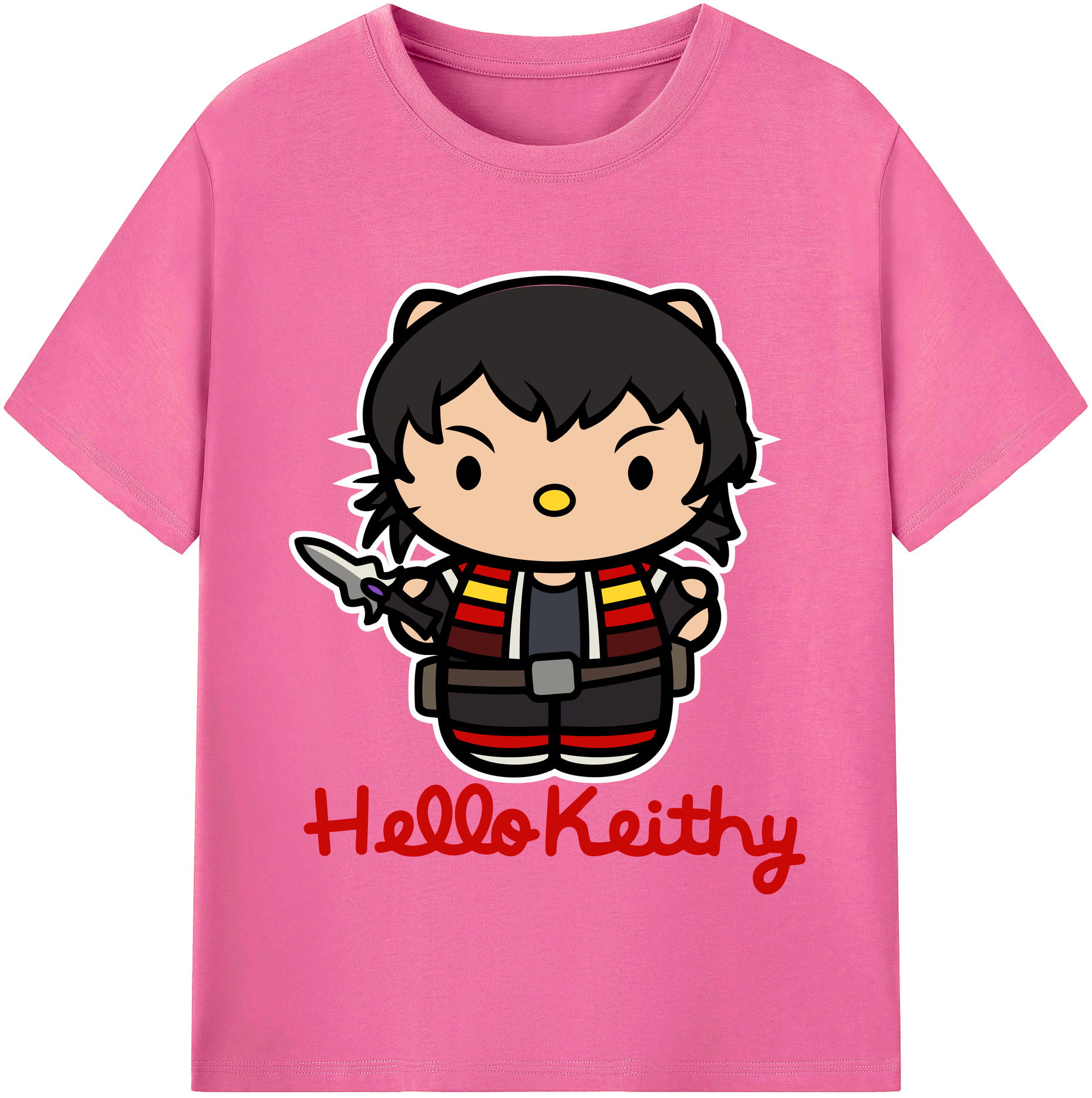（画像用） Hello Kitty ハローキティ レディースカジュアルプリントTシャツ（綿100％）
